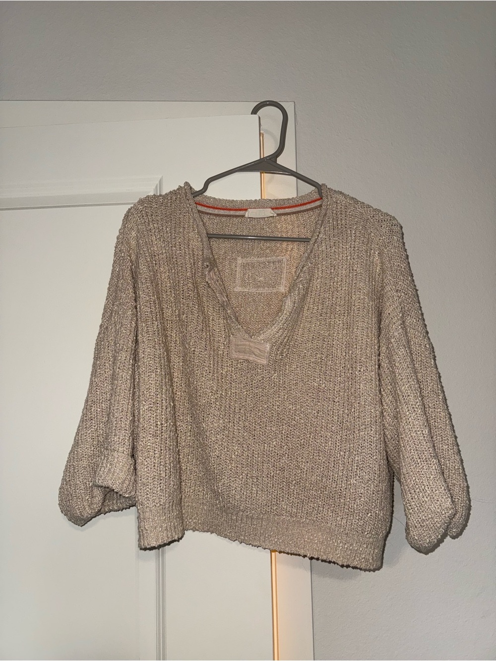 Cozy Beige V-Neck Women’s Sweater